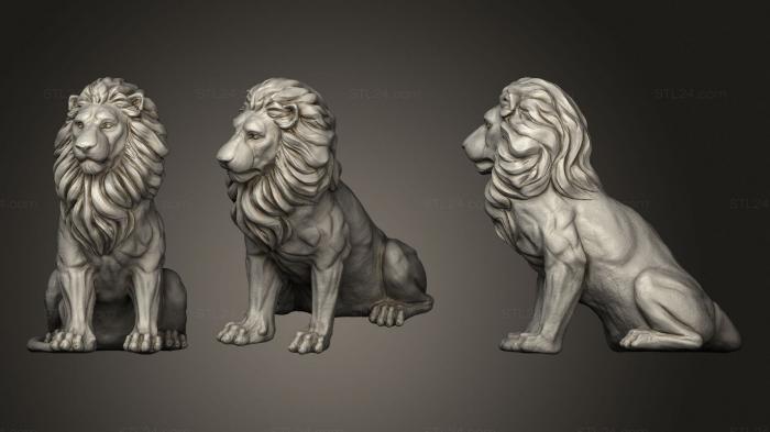 Статуэтки львы тигры сфинксы (Лев 12, STKL_0354) 3D модель для ЧПУ станка